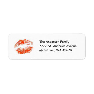 Red Lips Return Address Label