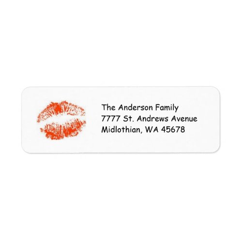 Red Lips Return Address Label