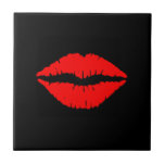 Red Lips Small Ceramic Tile at Zazzle