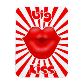 Red lips solar rays big kiss magnet