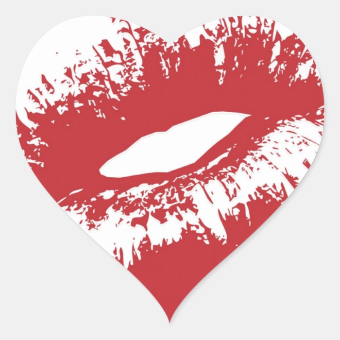 red lips sweet kiss heart sticker