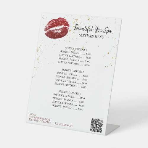  RED LIPS tabletop  Table Tent Pedestal Sign
