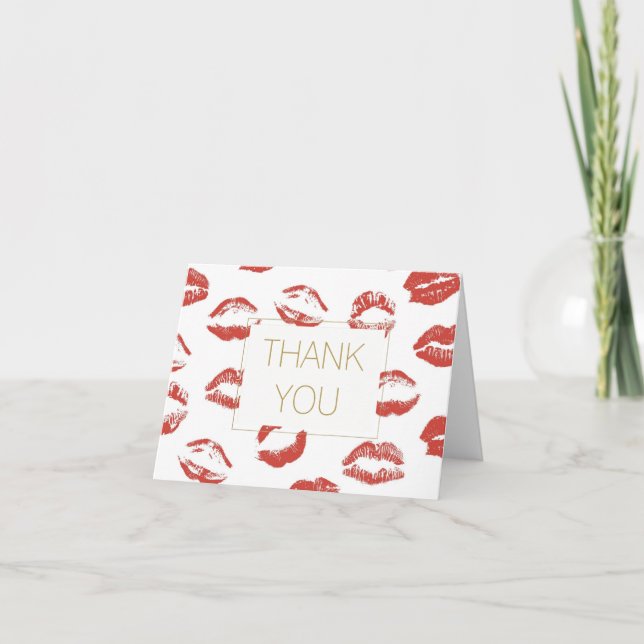Red Lips Thank You Card (Front)