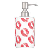 Red Lips Toothbrush Holder and Soap Dispenser Set (Right)