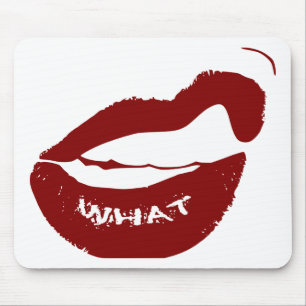 Red Lips What Grr grit teeth Mouse Pad