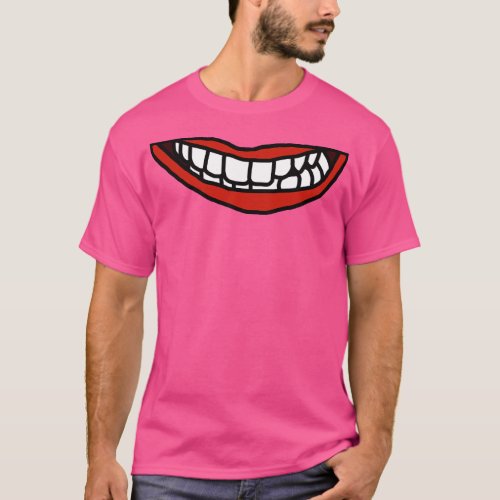 Red Lips White Teeth Mouth T_Shirt