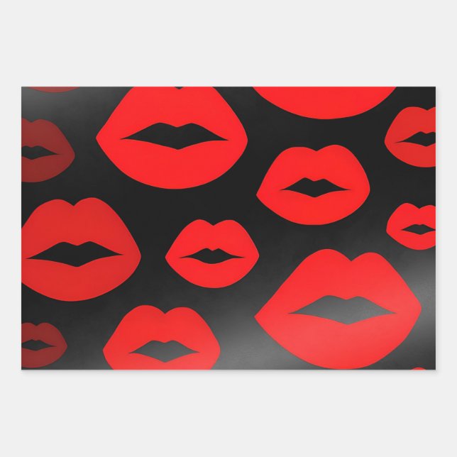 Red Lips Wrapping Paper (Front)