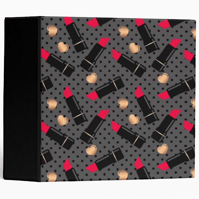 Red lipstick 3 ring binder (Front/Spine)