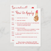 Red lipstick distributor application instructions (Front/Back)