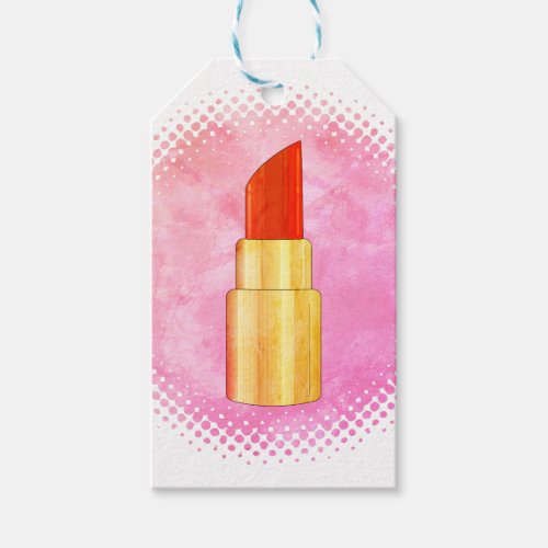 Red Lipstick Drawing Art Vintage Style Print Pink Gift Tags