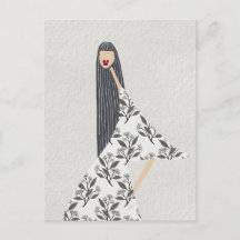 Red Lipstick Feminine Floral Fashion Illustration