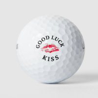 Red Lipstick Good Luck Kiss Valentine Golf Balls