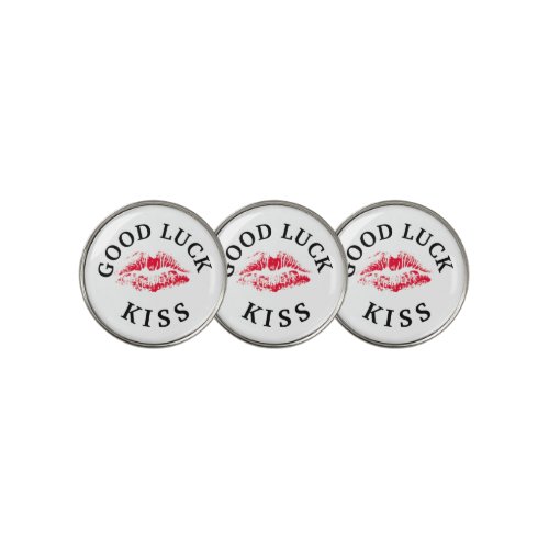 Red Lipstick Good Luck Kiss Valentines Golf Ball Marker