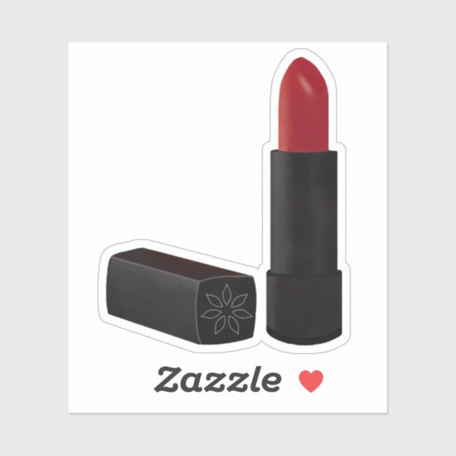 Red Lipstick in Black Sticker (Sheet)