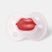 Red Lipstick Kiss Funny Girl Baby Pacifier (Front)