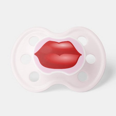 Red Lipstick Kiss Funny Girl Baby Pacifier