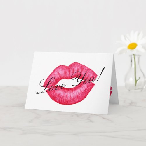 Red Lipstick Kiss Greeting Card