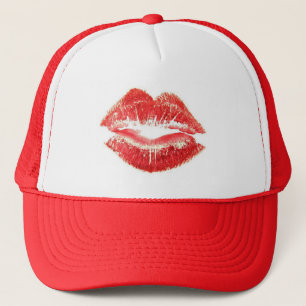 Red Lipstick Kiss Lips Hat