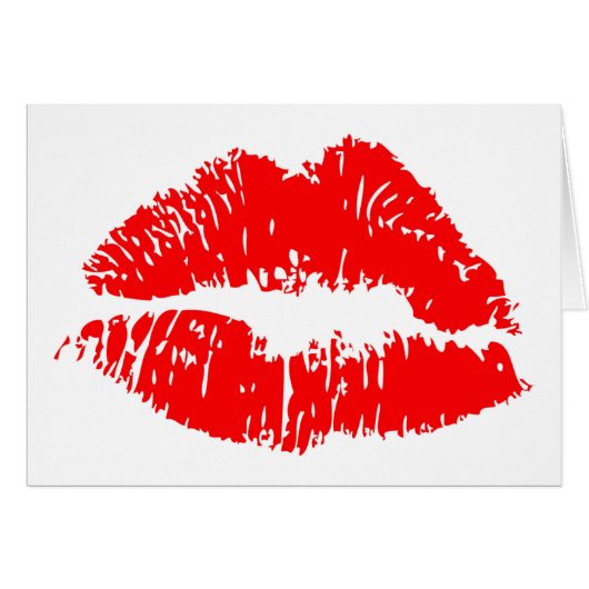 Red Lipstick Kiss Mark Cards (Front Horizontal)