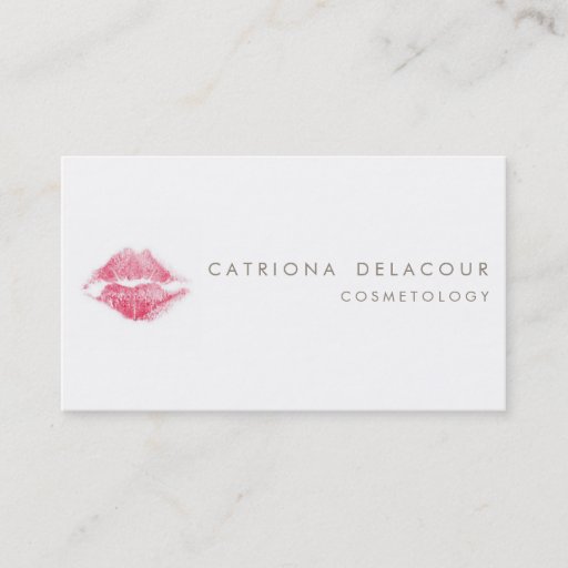 Customizable Red Lipstick Kiss Mark Cosmetology Business Card
