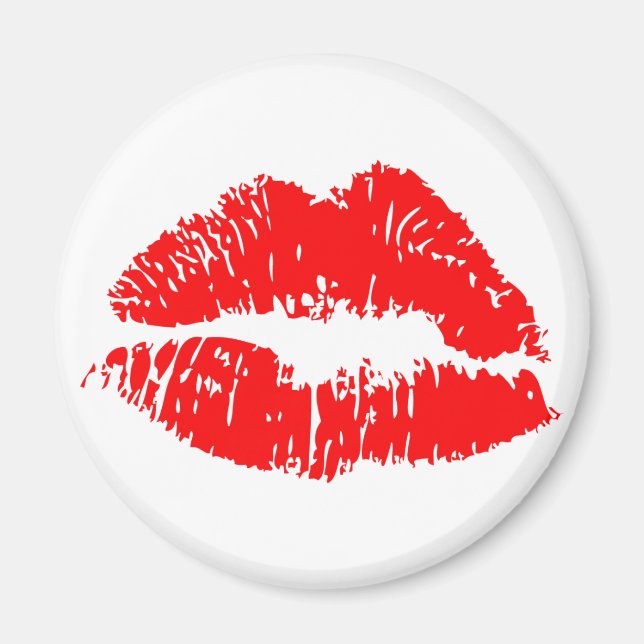 Red Lipstick Kiss Mark Magnet (Front)