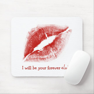 Red Lipstick Kiss Mouse Pad