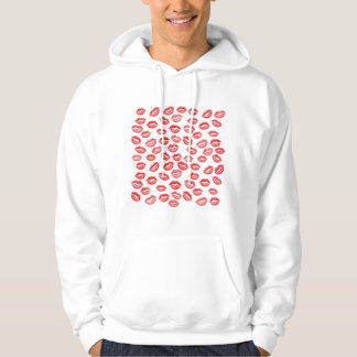 Red Lipstick Kiss Pattern Hoodie – Valentine’s Day