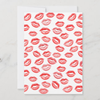 Red Lipstick Kiss Pattern Valentine’s Day Card