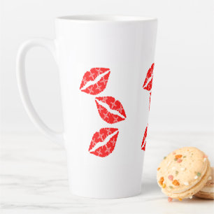 Red Lipstick Kiss, Romantic Ceramic Coffee  Latte Mug