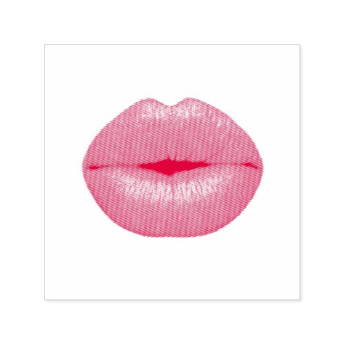 Red Lipstick kiss Self_inking Stamp