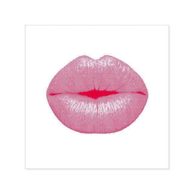 Red Lipstick kiss Self-inking Stamp (Design)