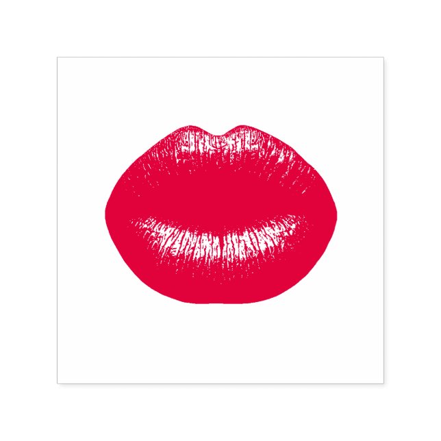 Red Lipstick kiss Self-inking Stamp (Design)