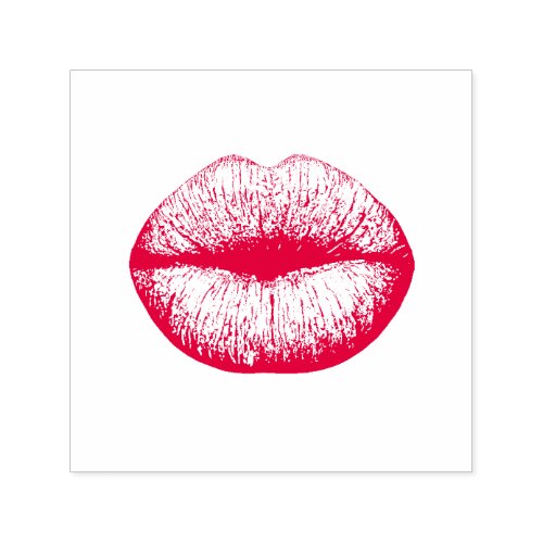 Red Lipstick kiss Self_inking Stamp