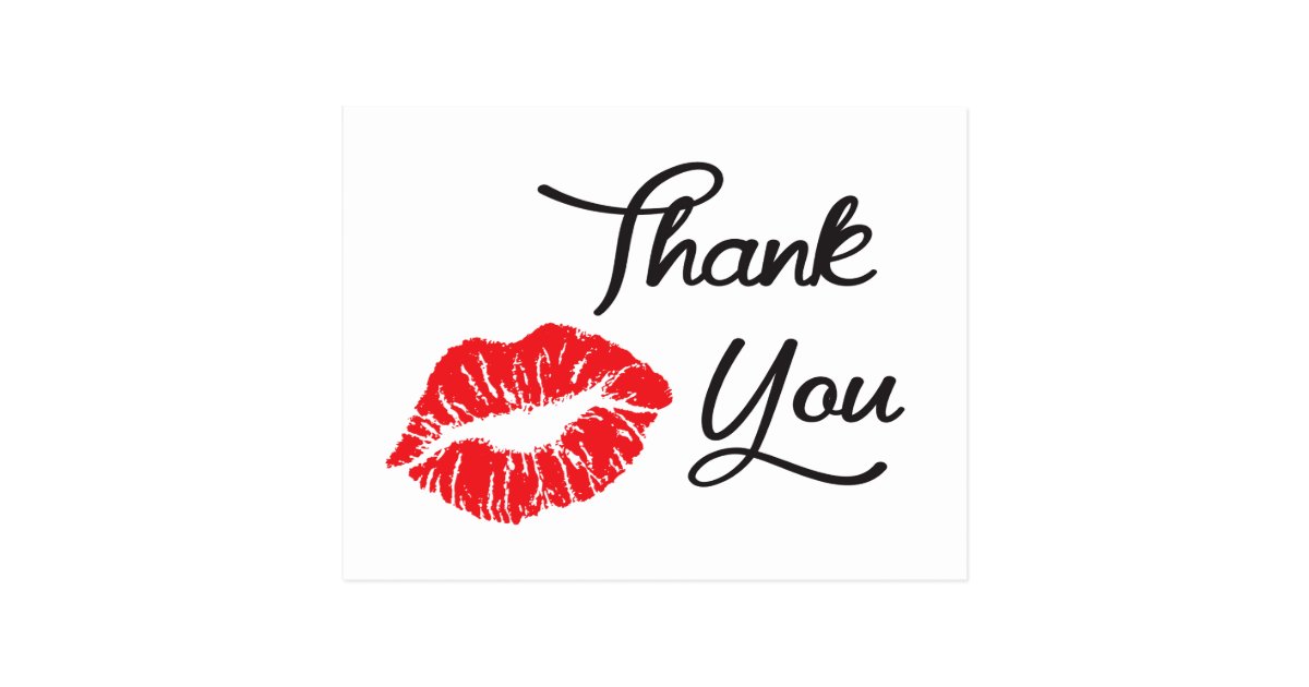 red lipstick thank you postcard zazzle com small christmas gifts