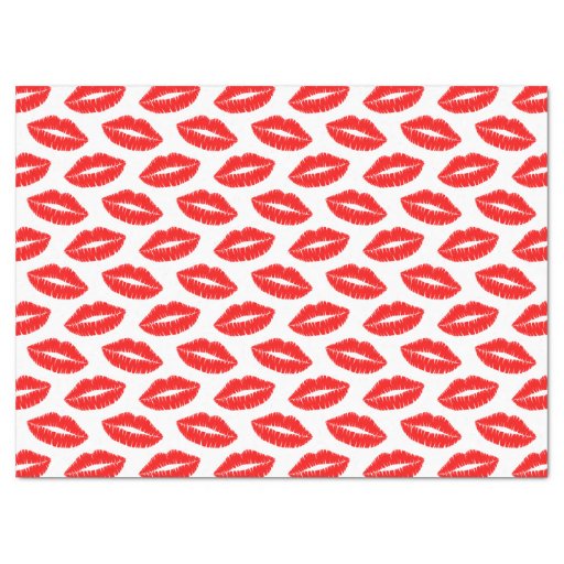 Red Lipstick Kiss Tissue Paper 17