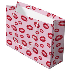 Red Lipstick Kisses  Large Gift Bag