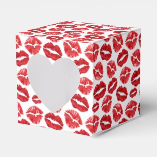 Red Lipstick Kisses  Valentine Favor Boxes