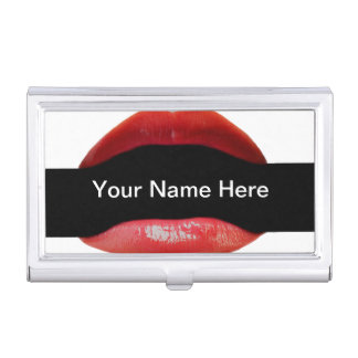 Red Lipstick Lips Fancy Stylish Case For Business Cards
