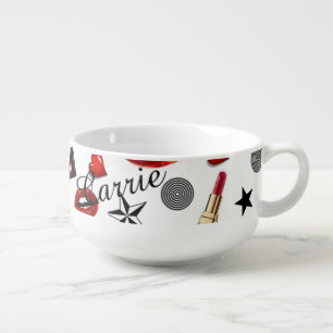 Red Lipstick Lips Heels Soup Mug