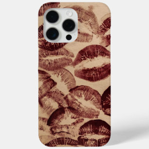 red lipstick lips mouth marks girly elegant iPhone 15 pro max case
