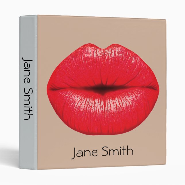 Red lipstick lips punk pop art student folder (Front/Spine)