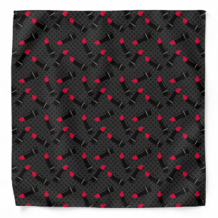 Red lipstick, lipstick, retro, grey, red, black, p bandana