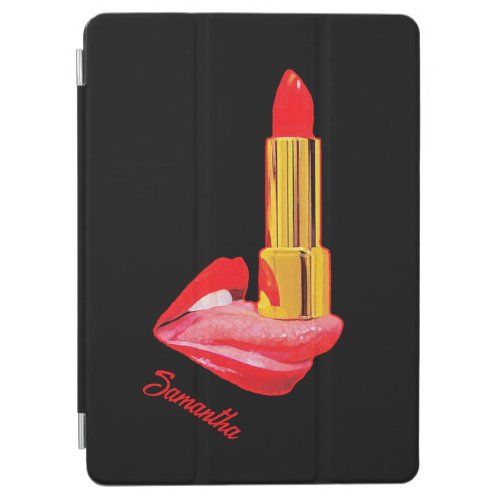 Red Lipstick on The Tongue with Personalization iPad Air Cover