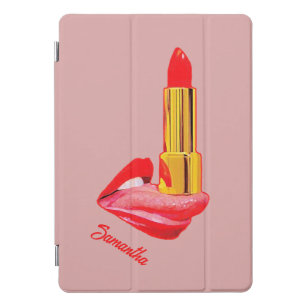 Red Lipstick on The Tongue with Personalization iPad Pro Cover