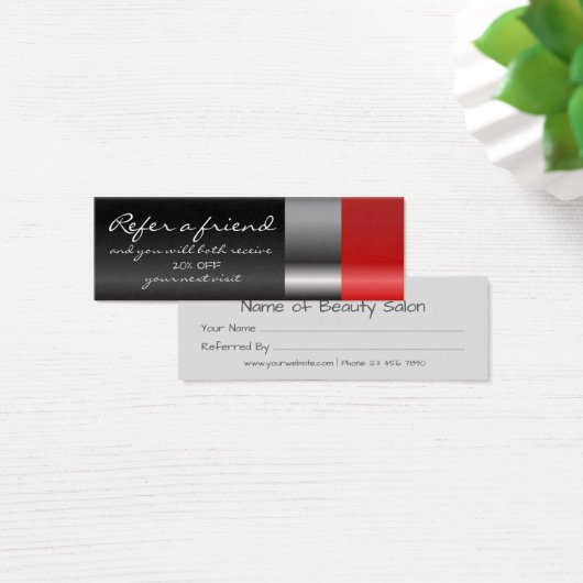 Red lipstick Referral Card (Desk)