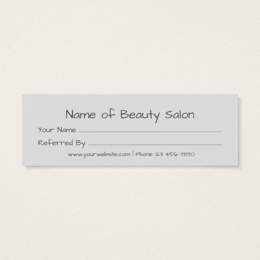 Red lipstick Referral Card (Back)