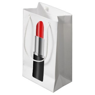 Red lipstick. small gift bag