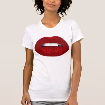 Red Lipstick T-shirt by BooPooBeeDooTShirts at Zazzle