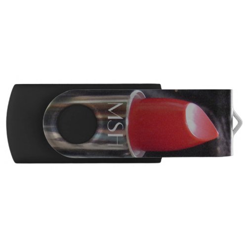 Red Lipstick with Monogram Flash Drive
