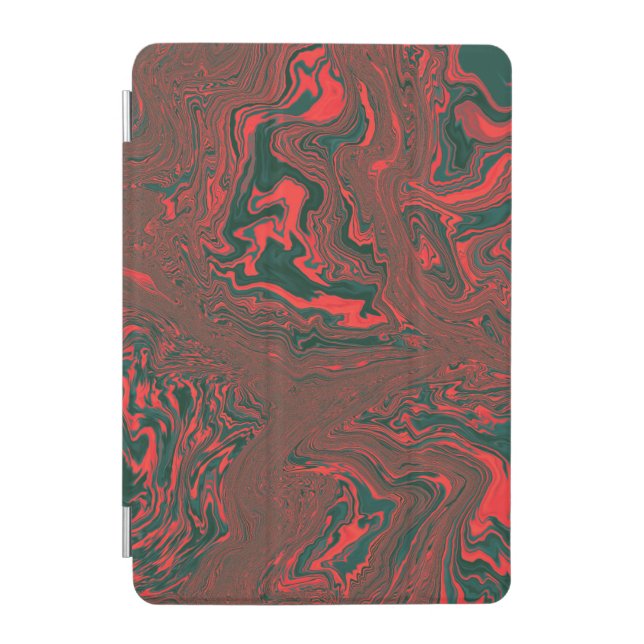 Red Liquid Marble Abstract Pattern iPad Mini Cover (Front)